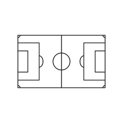 Football field black on white background, logo for design, vector illustration