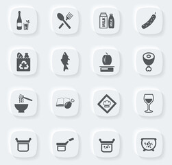 Food and kitchen icons set