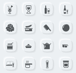 Food and kitchen icons set