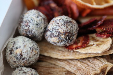 Obraz premium dried fruits, healthy sweets and spices