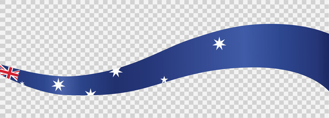 Fototapeta premium Waving flag of Australia isolated on png or transparent background,Symbol of Australia,template for banner,card,advertising ,promote, TV commercial, ads, web, vector illustration
