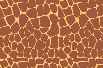 Obraz premium Giraffe abstract skin print pattern, wild safari seamless pattern. Animal skin texture background, brown spots art print.