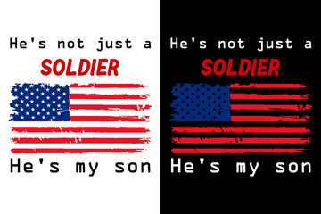 Soldier Typography T-Shirt Design With Flag