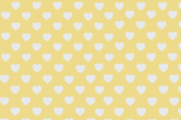yellow background with white hearts