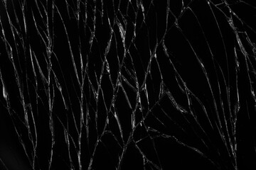 Texture broken glass with cracks. Abstract of cracked screen Smartphone from shock.