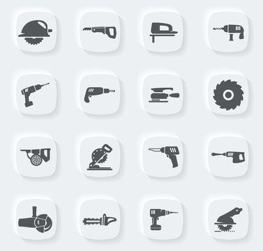 Power tools icons set