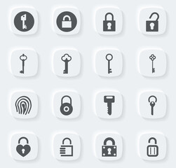 Lock and Key icons set