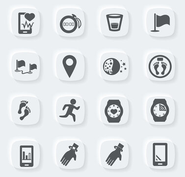 Joggin and workout modern monitoring apps icons