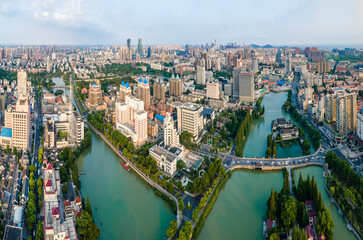 Fototapeta na wymiar Aerial photography of the city scenery of Nantong, Jiangsu
