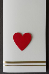 red heart on fancy paper