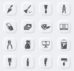 Art tools icons set