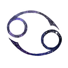  watercolor art of signs of the zodiac. Cancer