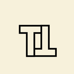 TT monogram logo.Letter t typographic icon.Lettering sign isolated on light background.Alphabet initials.Modern, design, geometric, tech style.