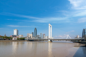 Obraz premium Urban landscape street view of Sanjiangkou, Ningbo