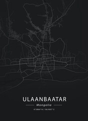Map of Ulaanbaatar, Mongolia