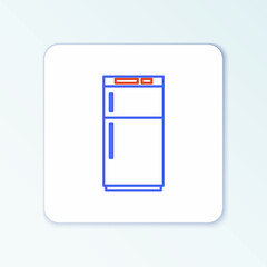 Line Refrigerator icon isolated on white background. Fridge freezer refrigerator. Household tech and appliances. Colorful outline concept. Vector