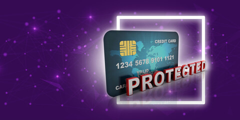 3d rendering  credit or debit card 
