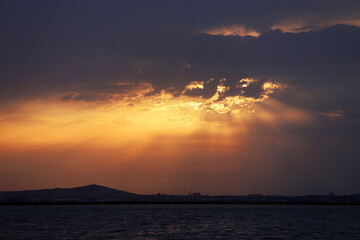 Beautiful sunset on the lake.
