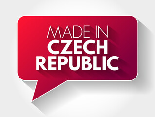 Made in Czech Republic text message bubble, concept background