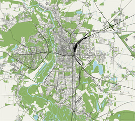 map of the city of of Halle, Germany