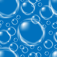 21070902 Seamless of bubble on blue background