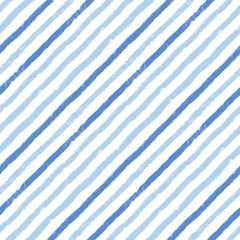 Gordijnen Diagonal stripes pattern, seamless brush texture lines background, monochrome geometric parallel strokes, oblique linear vector © Good Goods