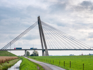 Fototapeta na wymiar Eilandbrug (N50) over de rivier de IJssel, Overijssel Province, The Netherlands