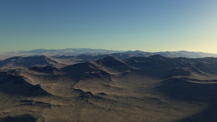 alien planet landscape, view from a beautiful planet