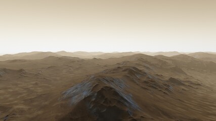 alien planet landscape, view from a beautiful planet