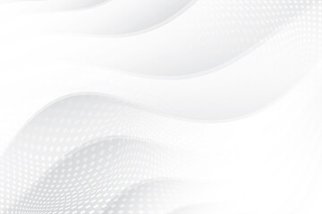 Abstract  white and gray color, modern design background with geometric shape, halftone effect. Vector illustration.