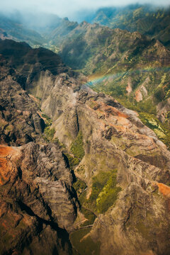 view from the mountain with rainbow