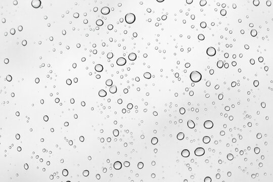 Water drops on car glass.rain drops on clear window