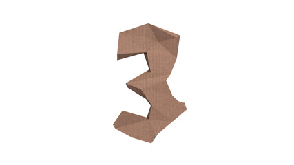 Low Polygon Cardboard text typeface 3