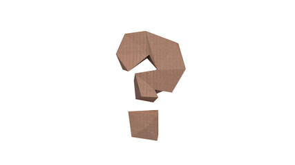 Low Polygon Cardboard text typeface Question mark