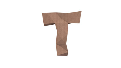Fototapeta premium Low Polygon Cardboard text typeface T