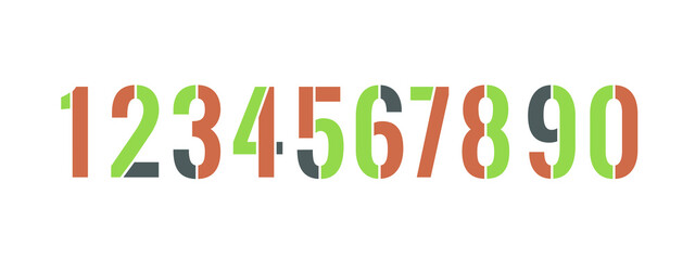 colorful number icon set. flat icons.