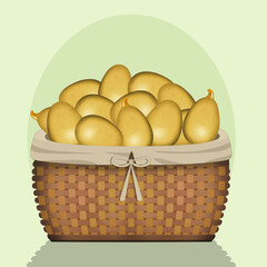 illustration of potatoes in the crate