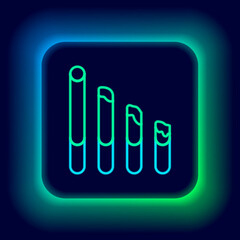 Glowing neon line Smoking cigarette icon isolated on black background. Tobacco sign. Colorful outline concept. Vector