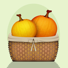 illustration of pumpkins in the crate