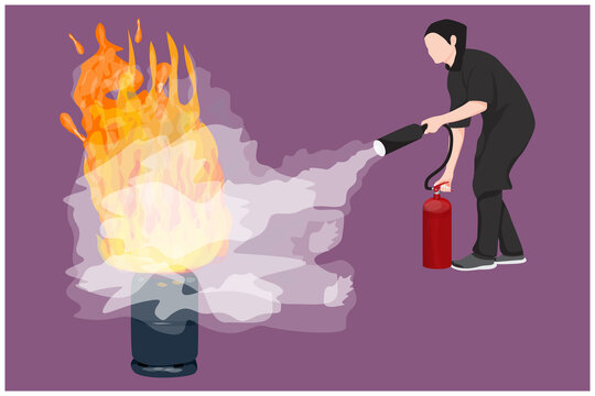 Fire drill from gas cylinders vector design