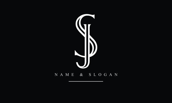 SJ, JS, S, J abstract letters logo monogram