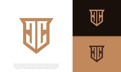 Initials C. CC logo design. Initial Letter Logo. Shield logo.	