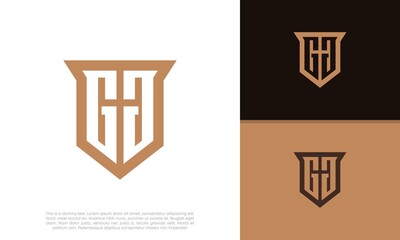 Initials G. GG logo design. Initial Letter Logo. Shield logo.	