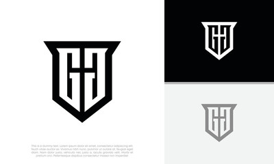 Initials G. GG logo design. Initial Letter Logo. Shield logo.	