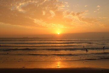 sunset on the beach