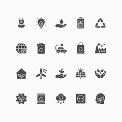 Set of ecology icons.