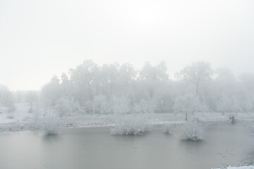 winter time in park from Sibiu city, Romania