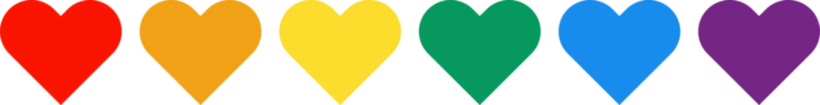 vector of the colorful hearts