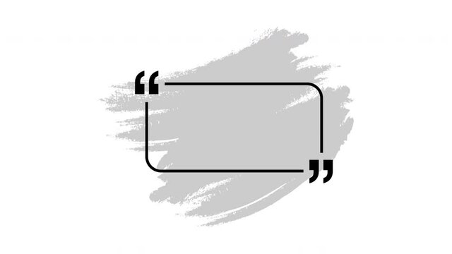 Quote speech bubble. Message frame animation. Blank template with print information design quote 4k footage