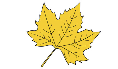 yellow leaf illustration on white background